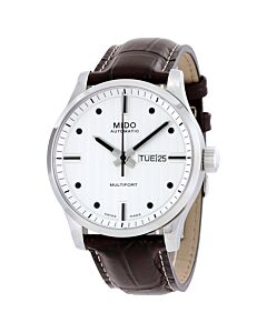 Men's Multifort Leather Silver Dial