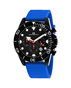 Men's Naval Chronograph Silicone Black Dial Watch