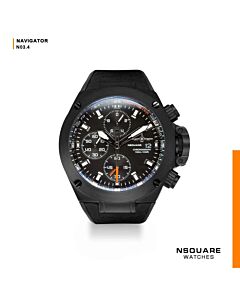 Men's Navigator Chronograph Rubber Black Dial Watch