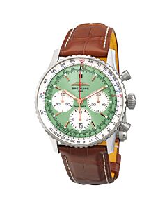 Men's Navitimer Chronograph (Alligator) Leather Green Dial Watch