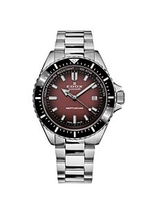 Men's Neptunian Stainless Steel Red Dial Watch