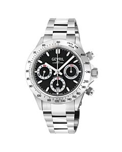 Men's New Amsterdam Chronograph Stainless Steel Black Dial Watch