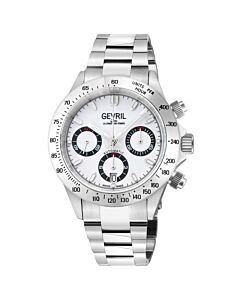 Men's New Amsterdam Chronograph Stainless Steel White Dial Watch
