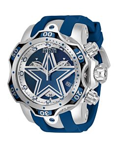 Men's NFL Chronograph Silicone Blue and Silver (Dallas Cowboys) Dial Watch