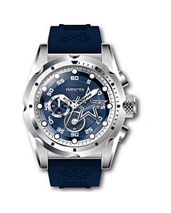 Men's NFL Chronograph Silicone Silver and White and Blue Dial Watch