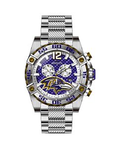 Men's Nfl Chronograph Stainless Steel Purple Dial Watch