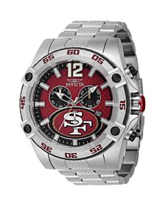 Men's NFL Chronograph Stainless Steel Red and Black Dial Watch