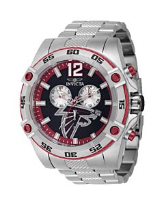 Men's NFL Chronograph Stainless Steel Red and Grey and Black Dial Watch