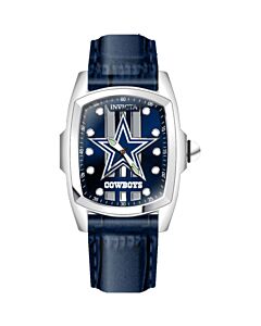 Men's NFL Leather Blue Dial Watch