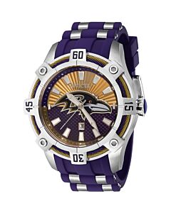 Men's NFL Polyurethane and Stainless Steel Blue Dial Watch