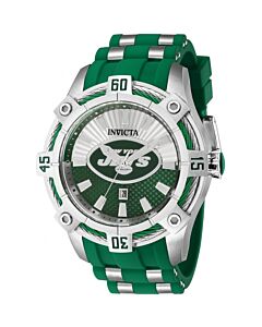 Men's NFL Polyurethane and Stainless Steel Green Dial Watch