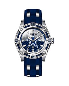 Men's NFL Polyurethane and Stainless Steel Silver-tone Dial Watch