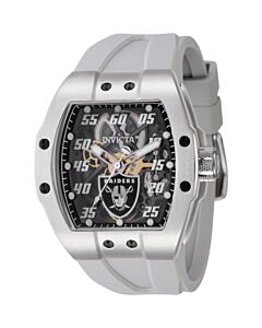 Men's NFL Silicone Transparent and Black Dial Watch