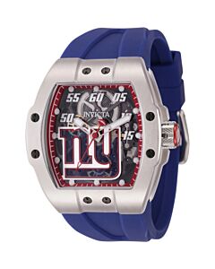 Men's NFL Silicone Transparent and Red Dial Watch