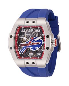 Men's NFL Silicone Transparent and Red Dial Watch