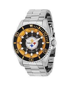 Men's NFL Stainless Steel Black and Yellow and Red and Blue and Grey and Whi Dial Watch