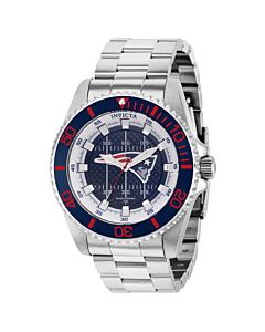 Men's NFL Stainless Steel Blue and Red and White Dial Watch