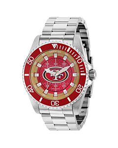 Men's NFL Stainless Steel Red and Brown and Blue and White Dial Watch