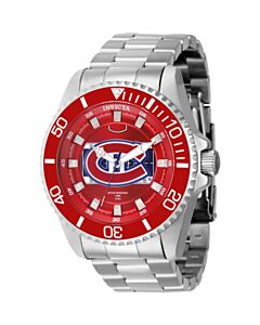 Men's NHL Stainless Steel Red and Silver and White and Blue Dial Watch