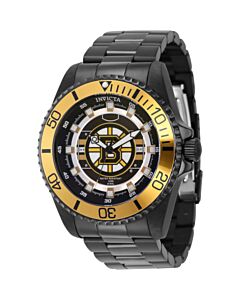 Men's NHL Stainless Steel Yellow and White and Black Dial Watch