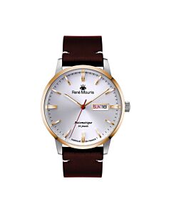 Men's Noblesse Leather White Dial Watch