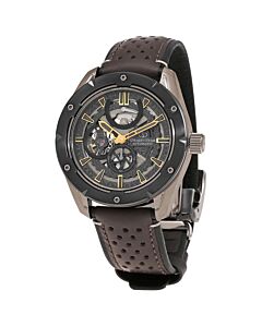 Men's Orient Star Leather Black (Skeleton) Dial Watch