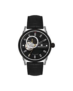 Men's Orion Leather Black (Open Heart) Dial Watch