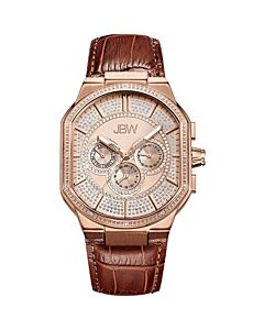 Men's Orion Leather Rose (Crystal Pave) Dial Watch