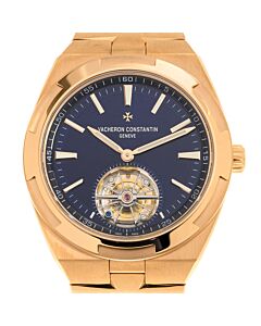 Men's Overseas 18kt Rose Gold Blue Dial Watch