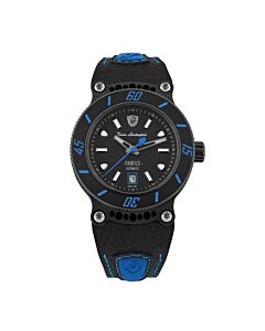 Men's Panfilo Leather Black Dial Watch