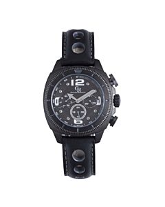 Men's Pescara Leather Black Dial Watch