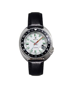 Mens-Pierce-Genuine-Leather-White-Dial-Watch