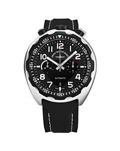 Men's Pilot Bulhed Chronograph Leather Black Dial Watch