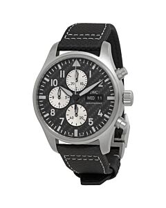 Men's Pilot Chronograph AMG Calfskin Carbon Dial Watch