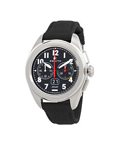 Men's Pilot Chronograph Rubber Black Dial Watch