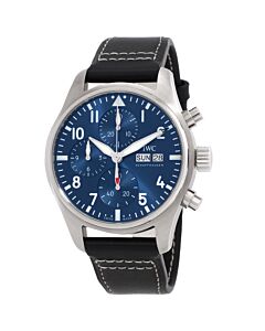 Men's Pilot Chronograph Leather Blue Dial Watch