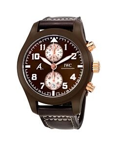 Men's Pilot Chronograph Leather Brown/Rose Gold Dial
