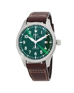 Men's Pilot Leather Green Dial Watch