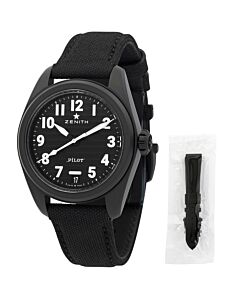 Men's Pilot Rubber Black Dial Watch