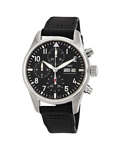 Men's Pilots Chronograph Leather Black Dial Watch