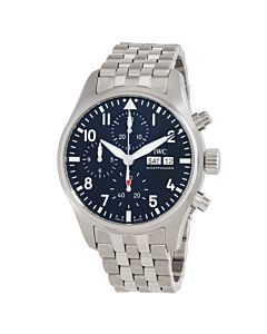 Men's Pilots Chronograph Stainless Steel Black Dial Watch