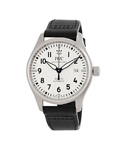 Men's Pilots Leather White Dial Watch