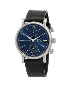 Men's Portofino Chronograph Leather Blue Dial Watch