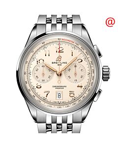 Men's Premier B01 Chronograph Stainless Steel Ivory Dial Watch