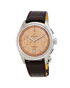 Men's Premier B01 Chronograph Alligator Brown Dial Watch