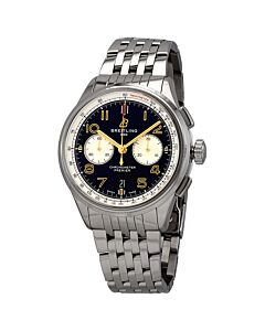 Men's Premier Chronograph Stainless Steel Black Dial Watch