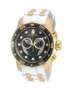 Men's Pro Diver Chronograph White Polyurethane with Gold-plated accents Mother of Pearl Dial