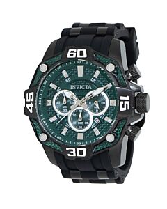 Men's Pro Diver Chronograph Silicone and Stainless Steel Green Dial Watch