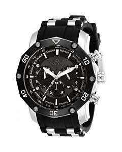 Men's Pro Diver Chronograph Silicone (Polyurethane) with Stainless Steel Barre Black and Gunmetal Dial Watch