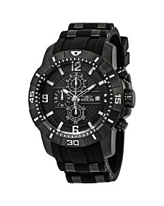Men's Pro Diver Chronograph Stainless Steel and Silicone Black Dial